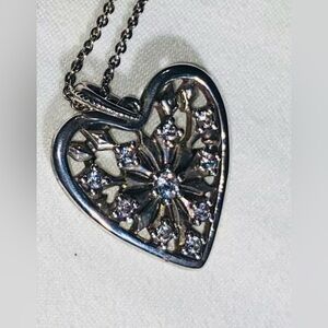 PANDORA Silver Heart Pendant Necklace